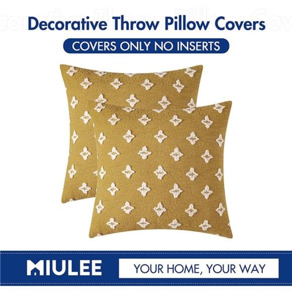 Set of 2 Decorative Throw Pillow Covers Jacquard Pillowcase Square Cushion Case - Picture 5 of 6